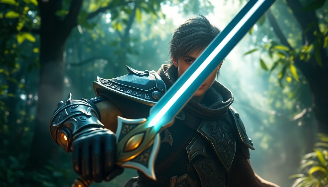 Aventura emocionante no estilo higame com um personagem icônico em um cenário de fantasia vibrante.
