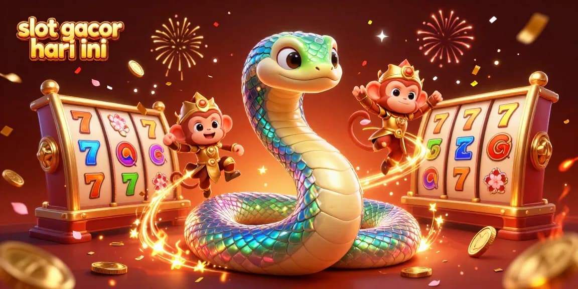 Experience the thrill of slot gacor hari ini with vibrant 3D illustration of lucky symbols and characters.