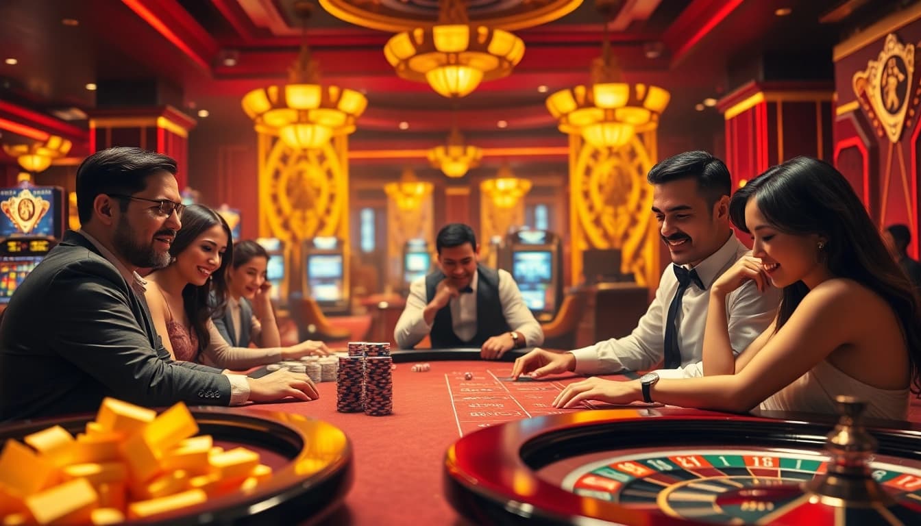 Nohu enhances the excitement of gambling at casino tables adorned with vibrant poker chips and roulette wheels.