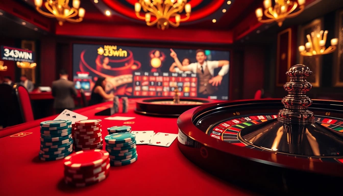 Experience luxury gaming at Nhà cái 33win, where poker chips and cards bring excitement.