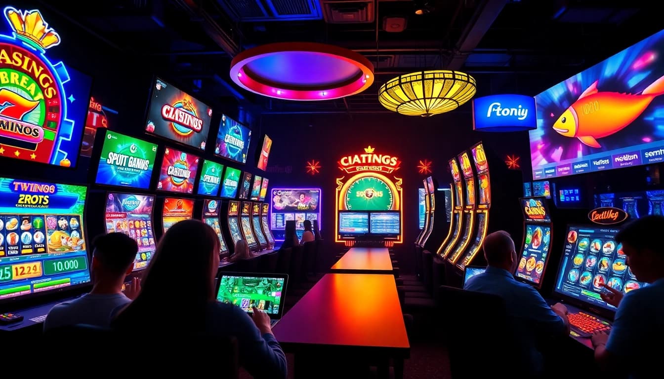 Link vào Twin68 with vibrant online gambling experiences, showcasing diverse games and user interactions.