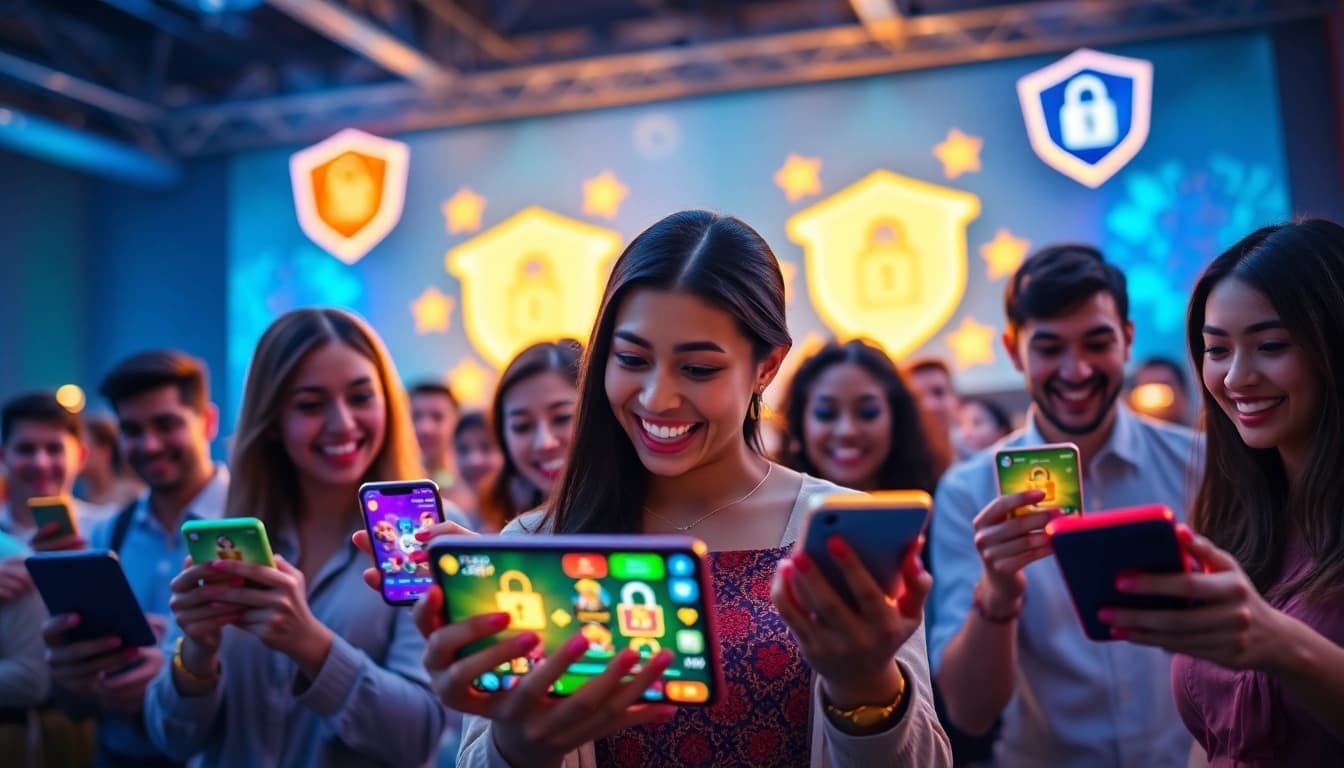 Nhatvip online gaming experience depicted with enthusiastic players and modern interfaces.