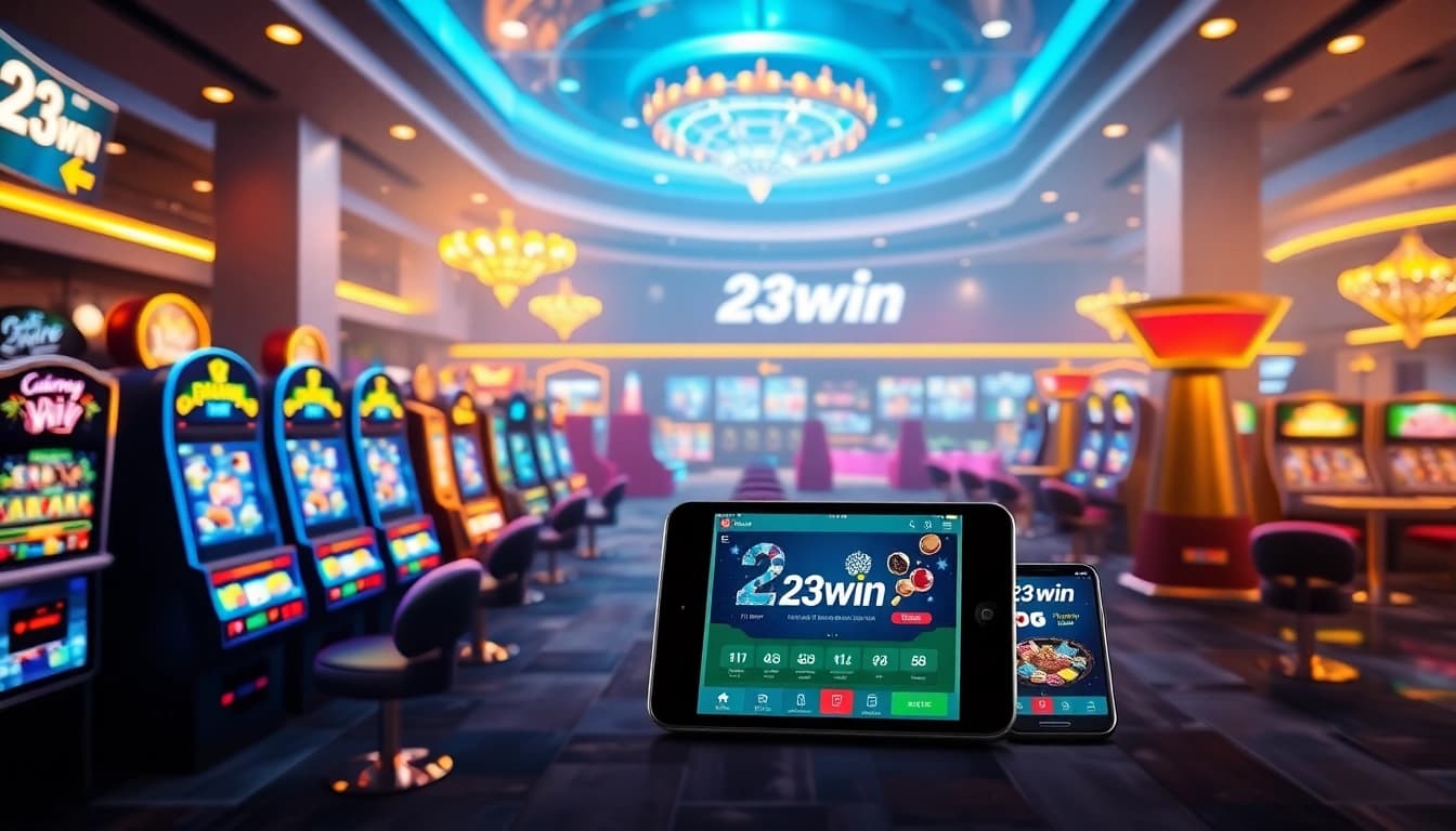 23win online casino platform with vibrant gaming elements and sleek design