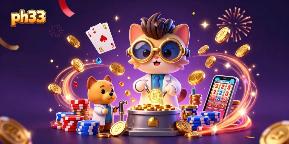 Experience thrilling gaming at ph33 with a vibrant scene showcasing golden coins and dynamic gaming elements.