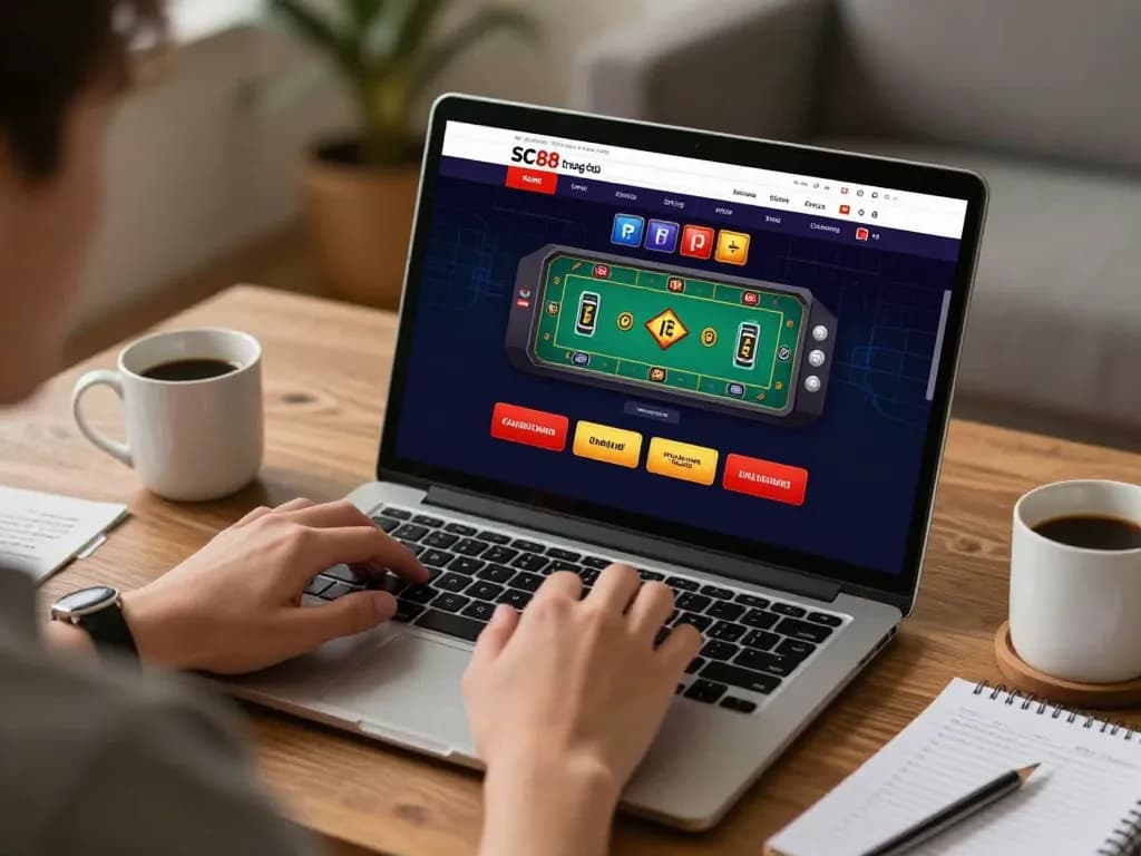 Engaging with SC88 trang chủ for online casino games in a cozy home setting