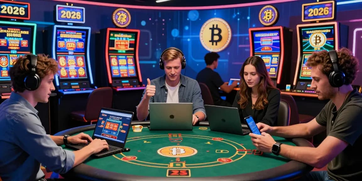 Exciting scene at credit card casinos with diverse players enjoying games on mobile devices, showcasing vibrant online gaming atmosphere.
