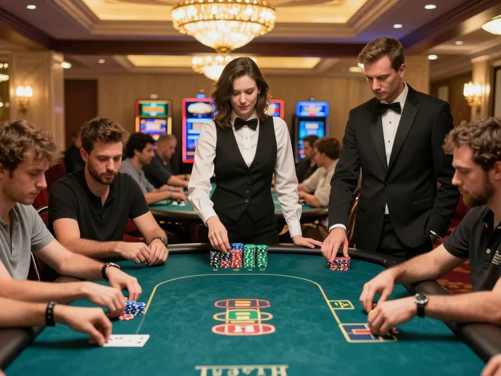 High-stakes poker game captured at https://rr888.shopping/, showcasing intense players and vibrant casino atmosphere.