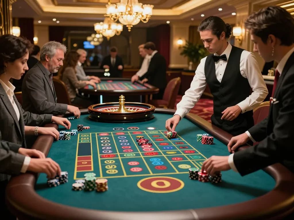 Players enjoying roulette at 789CLUB, immersed in the thrill of betting with vibrant chips.