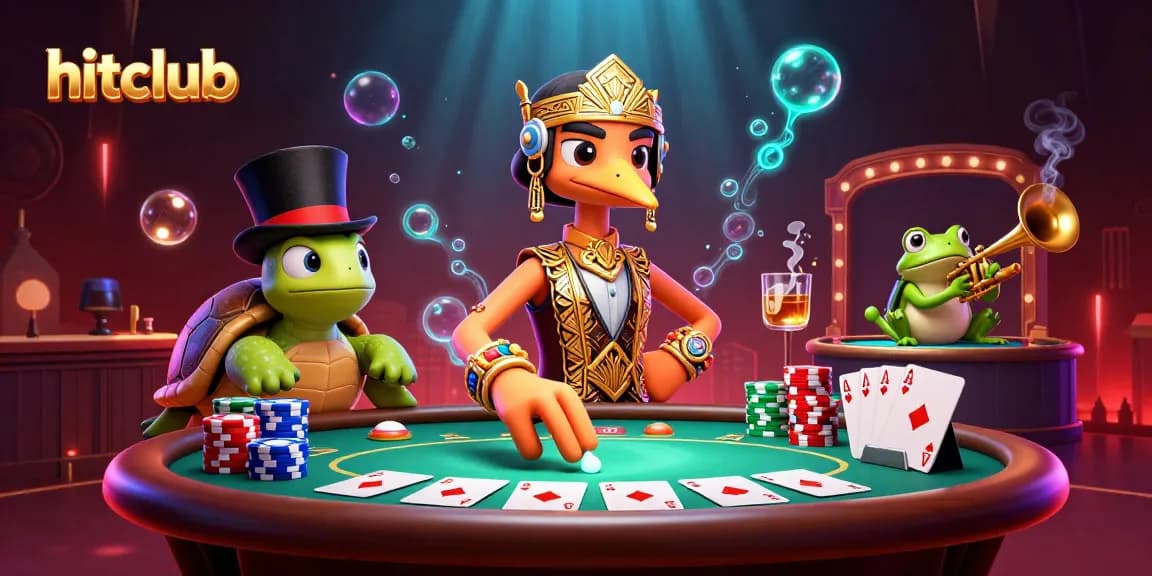 hitclub showcases a lively casino scene with unique characters and dynamic elements.