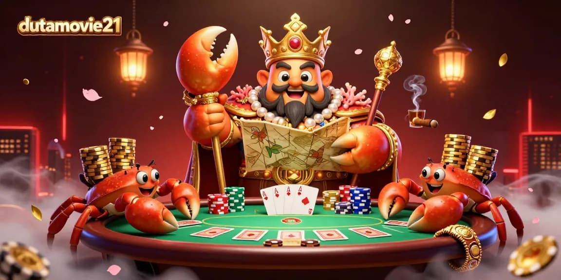 Engage in thrilling gameplay at dutamovie21 with this dynamic casino scene featuring poker elements.