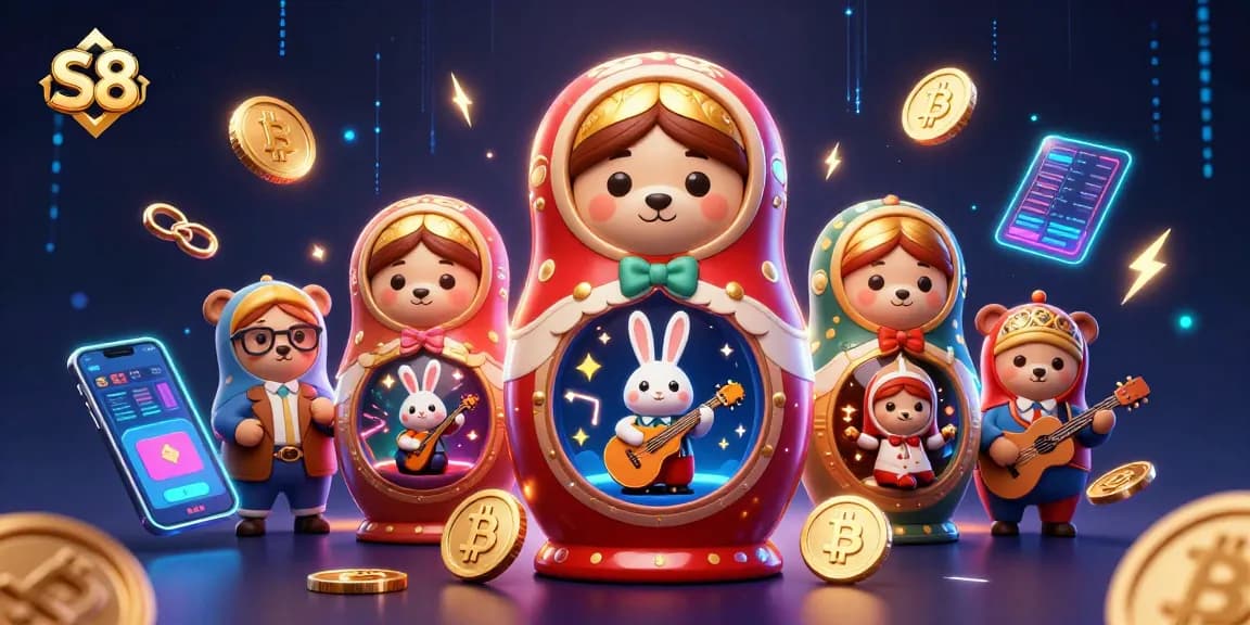 Experience S8's vibrant casino atmosphere with playful characters and dynamic gameplay elements