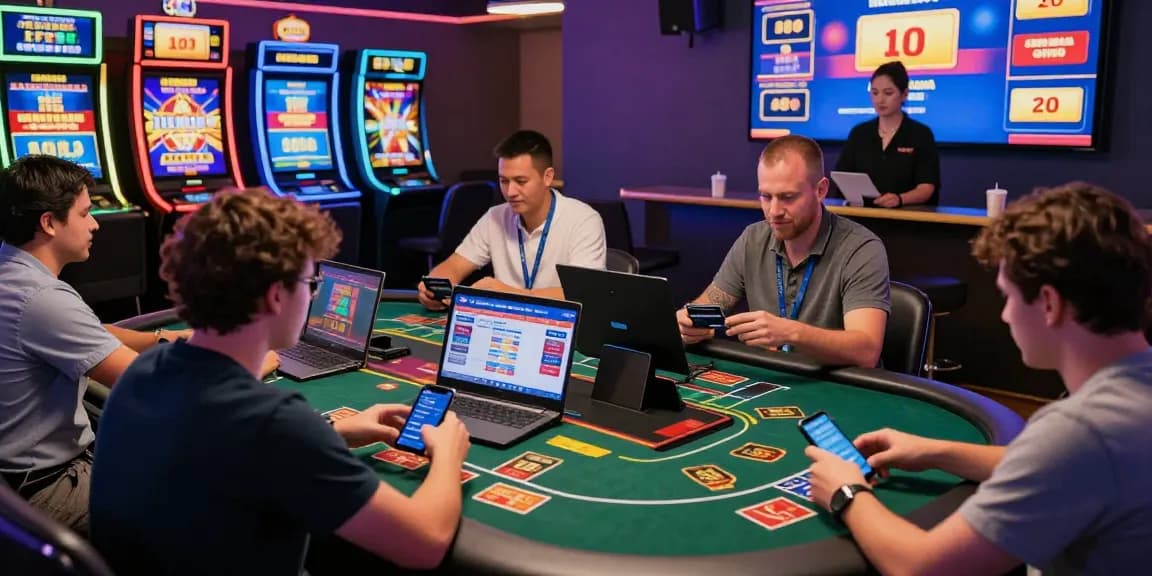 Credit card casinos scene at https://eviz.org.uk showcasing vibrant gaming atmosphere with players engaging in various games.