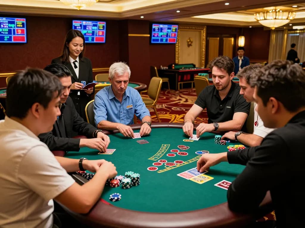 Pemain Bintangmpo merencanakan langkah berikutnya sambil menikmati permainan blackjack yang mendebarkan