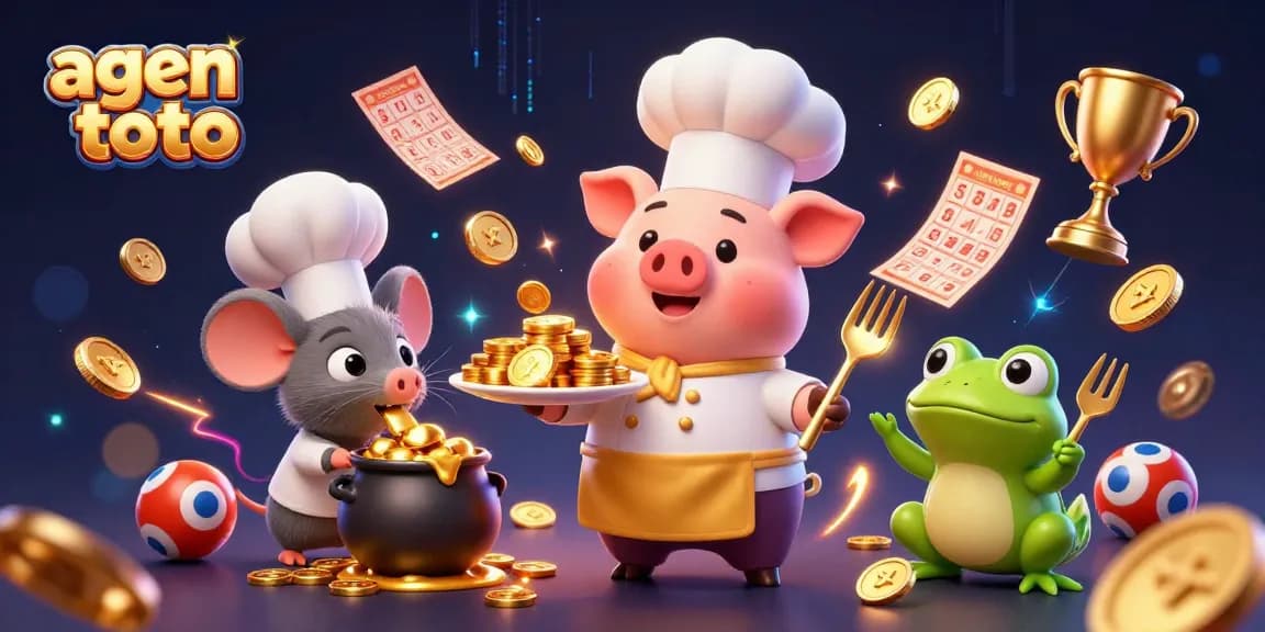 Engage in thrilling agen toto experiences with a dynamic 3D illustration featuring lottery elements.