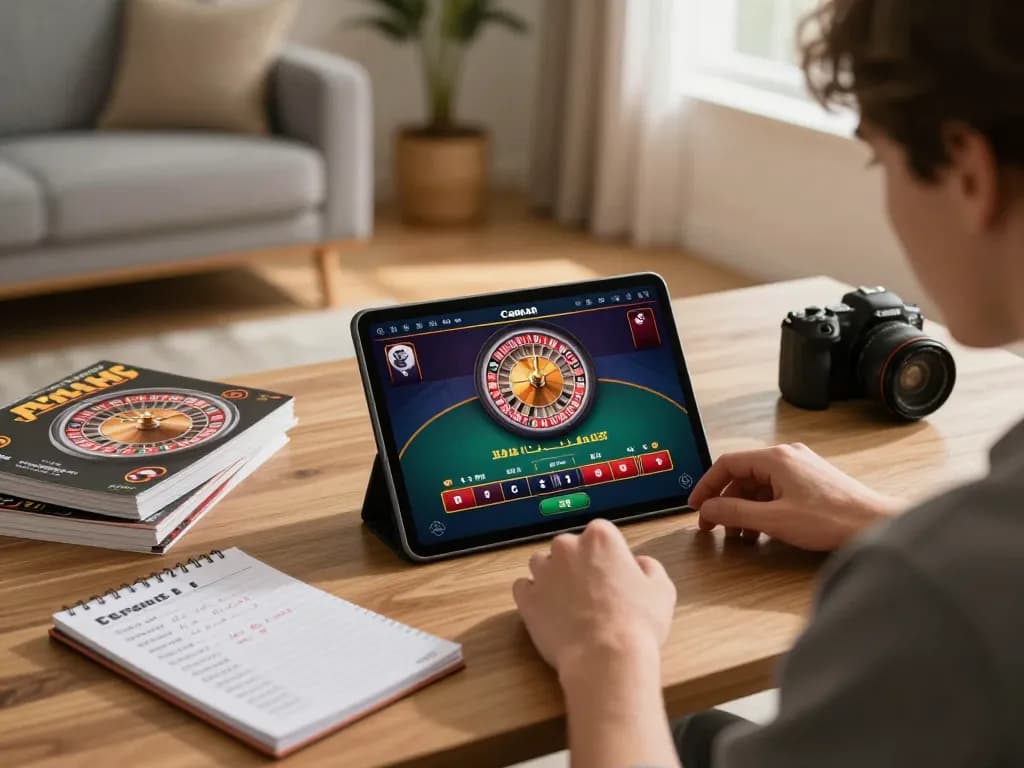 Toto8 link alternatif showcased as a player enjoys an engaging online roulette game on a tablet.