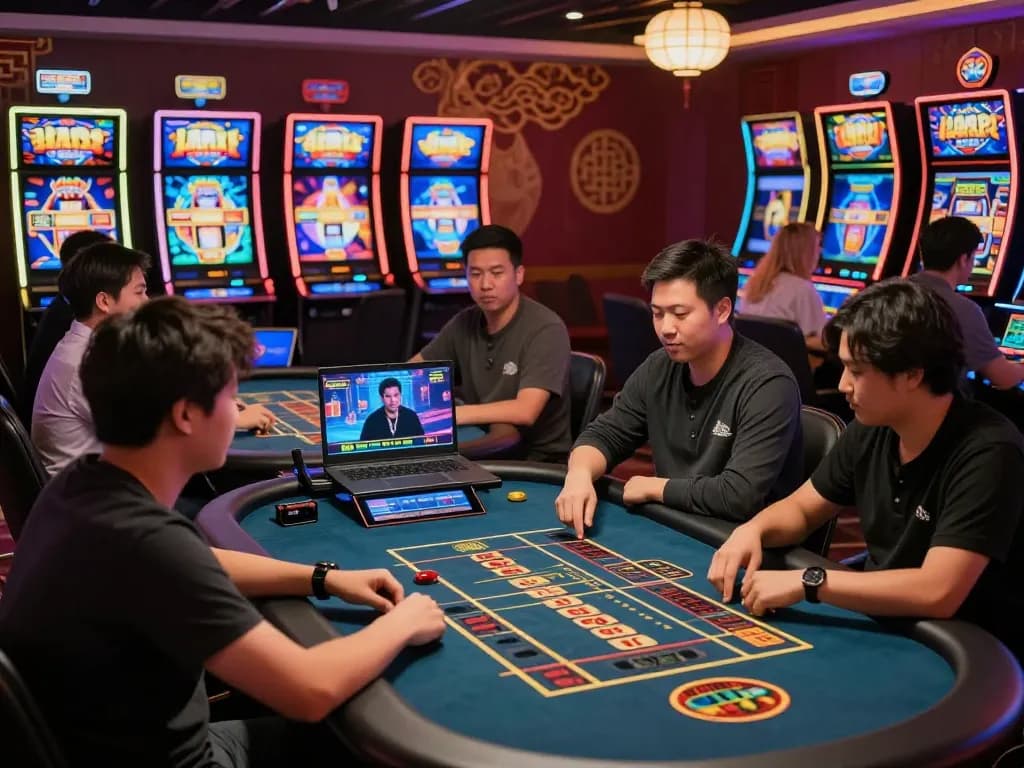 Exciting online casino experience at af88 com with live dealers and players engaged in vibrant gameplay.