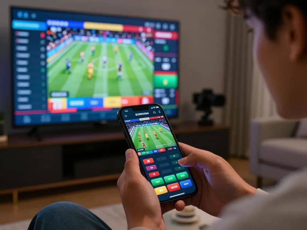 Place bets with TOPBET on a mobile app in an engaging home sports betting setting
