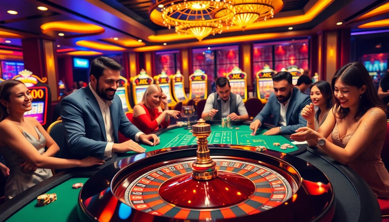 Players enjoying a thrilling gambling experience at https://bslvb.sa.com/, showcasing casino games and excitement.