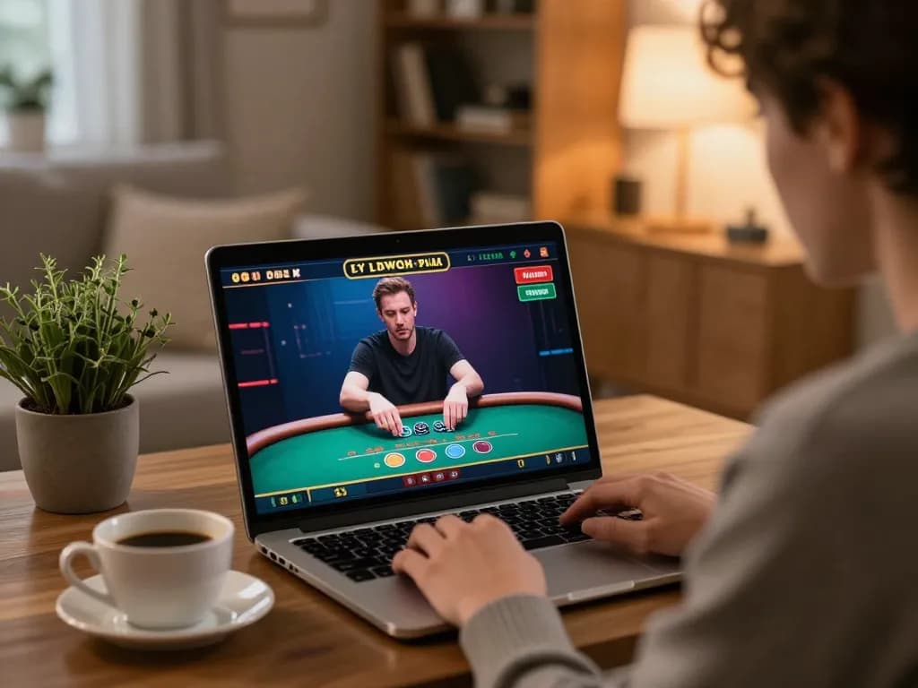 Engaging online poker gameplay on trang chủ tt88 from a comfortable home setting, showcasing strategic interaction.