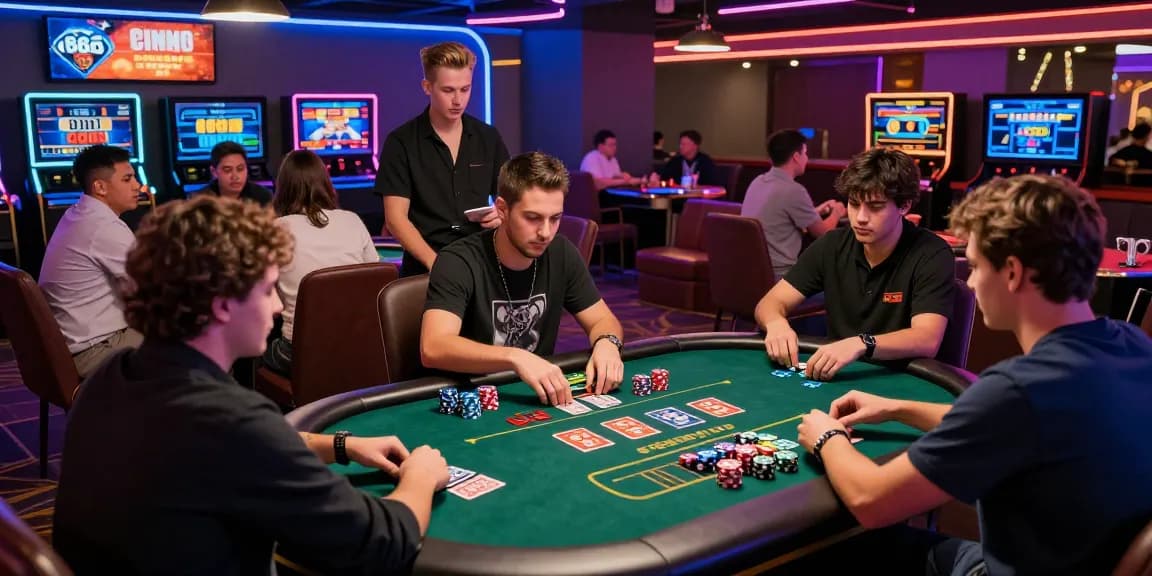 Exciting scene of players engaging with the 663bet game at vibrant gaming tables.