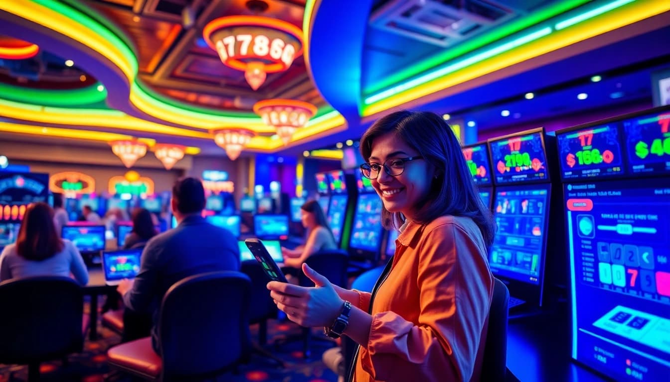Exciting 789bet online gaming scene showcasing vibrant casino atmosphere and players engaged in betting activities.
