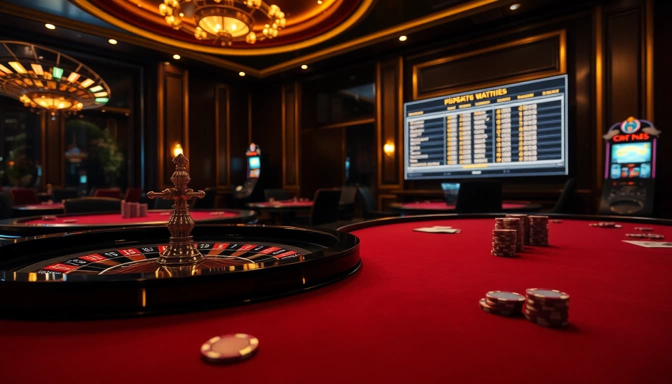 Engaging casino scene showcasing the hidden wiki through poker chips and roulette excitement