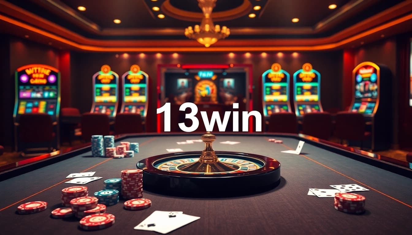 Players engaging in a thrilling poker game at 13win's luxurious online casino interface.