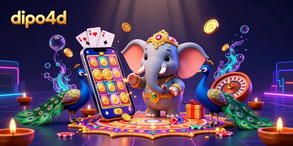Experience the vibrant excitement of dipo4d with a colorful slot game scene filled with festive characters and rich details.