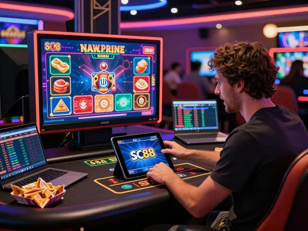 Exciting SC 88 online gambling scene with vibrant casino games and user engagement.