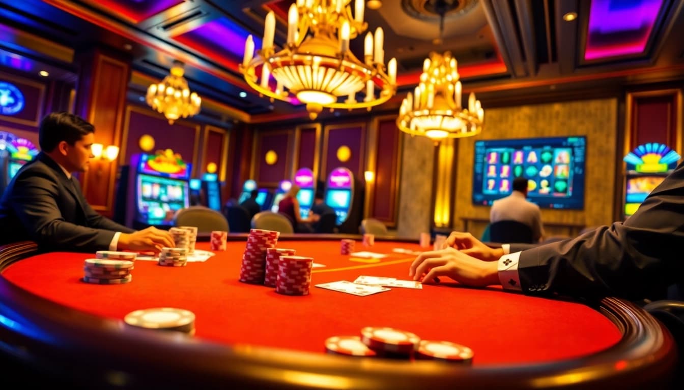 Engaging poker game scene featuring the platform https://rr88.auction/ with vibrant casino elements.