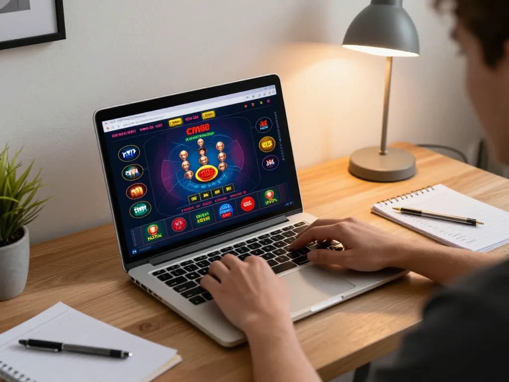 Experience cm88 online gambling with live dealer games in a cozy home office setup
