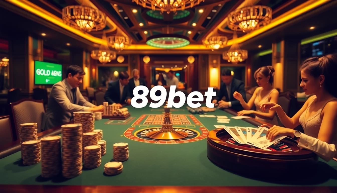 Experience the excitement of winning at 89bet with a vibrant casino gaming table full of action.