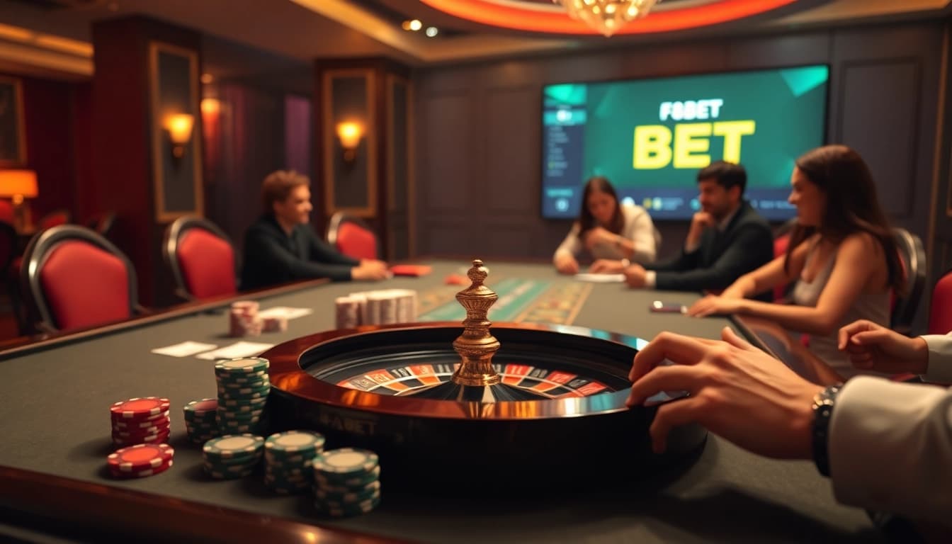 Winning strategies at F8BET; exhilarating poker action on a stylish casino table.