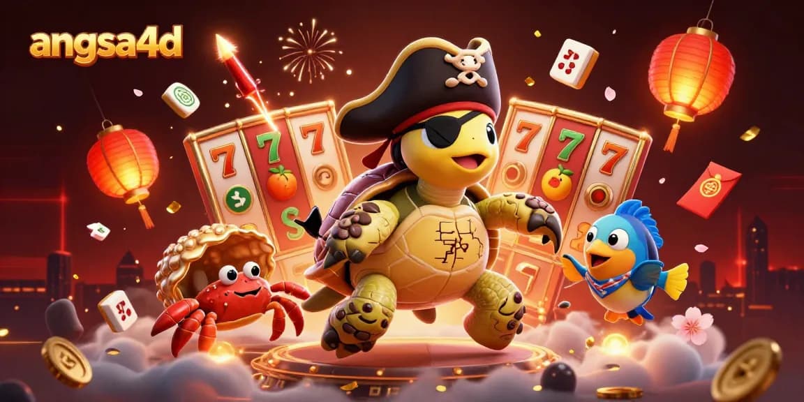 Engage with angsa4d's dynamic casino scene featuring vibrant characters and exciting slot elements.