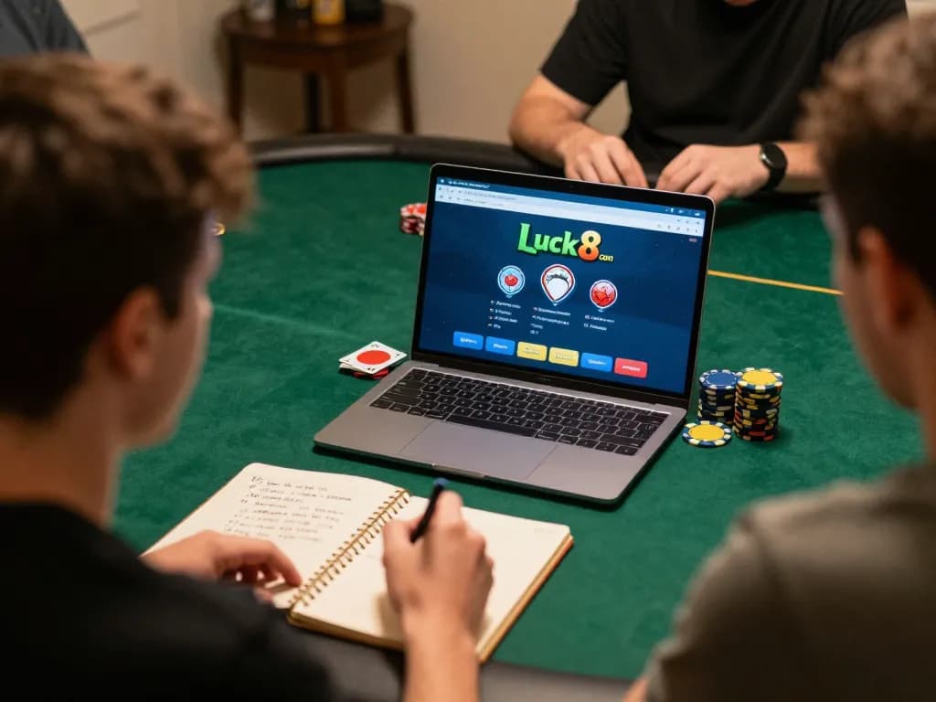 Players enjoying an online game on Luck8 com, capturing a strategic poker session.
