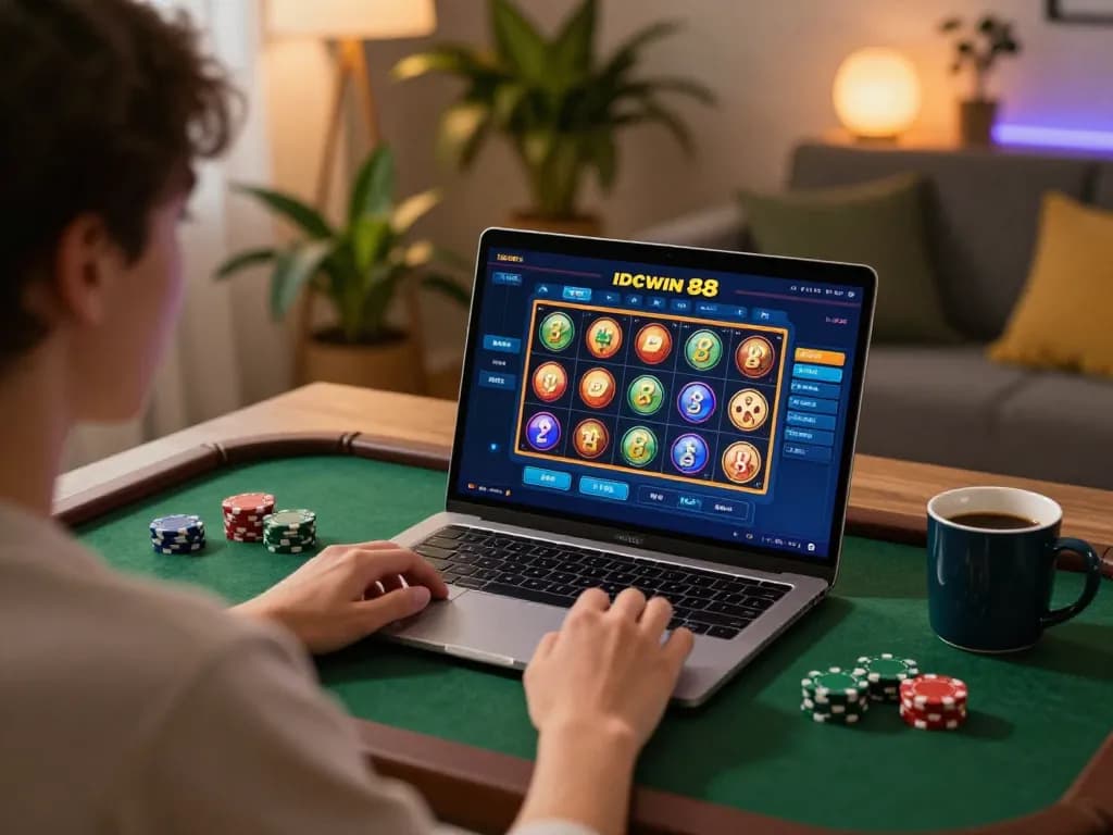 Engaging online gaming scene highlighting designitezy slot gameplay at home