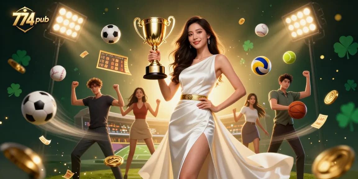 Experience the thrill of 774pub with dynamic sports betting elements and a victorious atmosphere