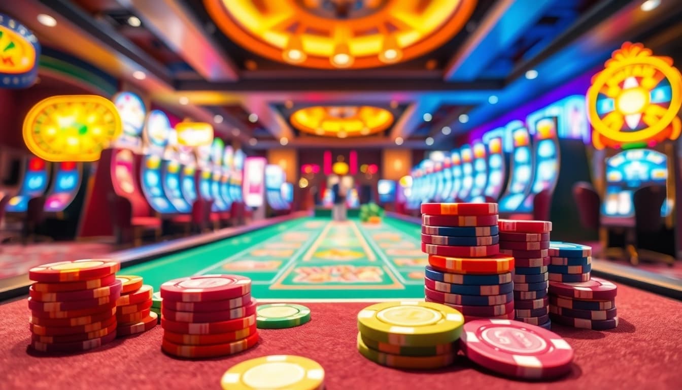Experience the excitement of the best online casino with a vibrant gaming table and lively atmosphere.