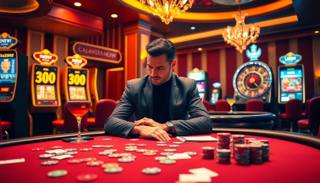 Experience the thrill of casino gaming at 888NEW with vibrant poker tables and exciting slot machines.