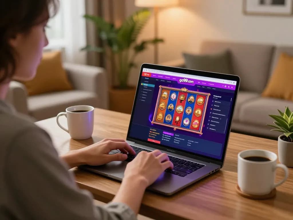 Engaging online gaming scene on go99com featuring a stylish home setup.