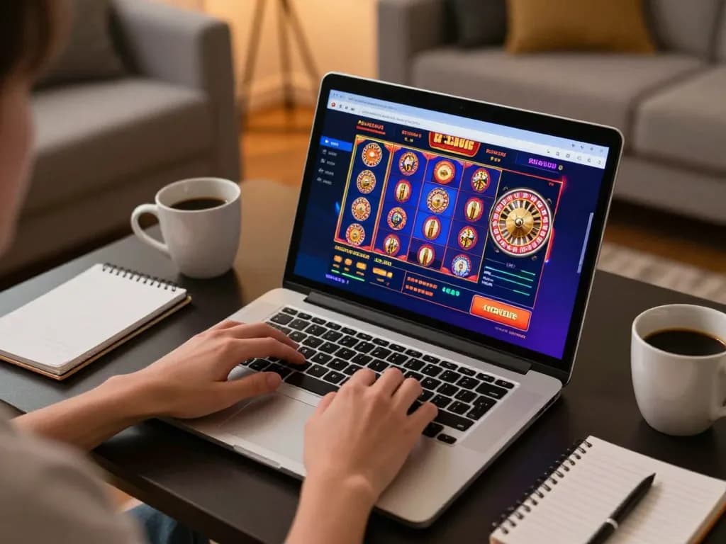 Engaging online casino session by antoinelarocque highlighting slot machines and roulette.
