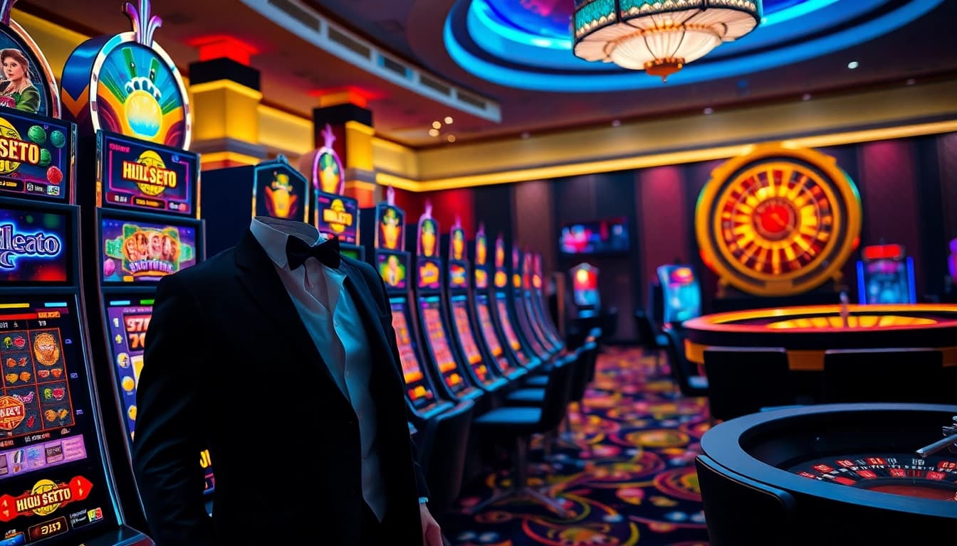 Enjoying a thrilling game at Wingslots77 with vibrant slot machines and exciting casino atmosphere.