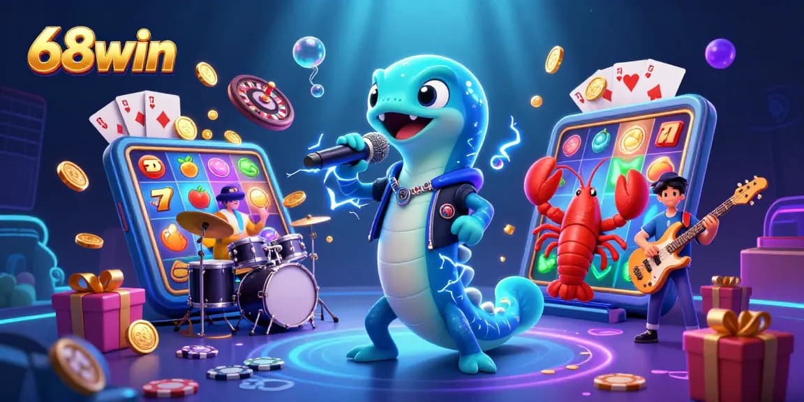 Cherish the thrilling undersea performance at 68win where an electric eel DJ entertains with vibrant slot games.