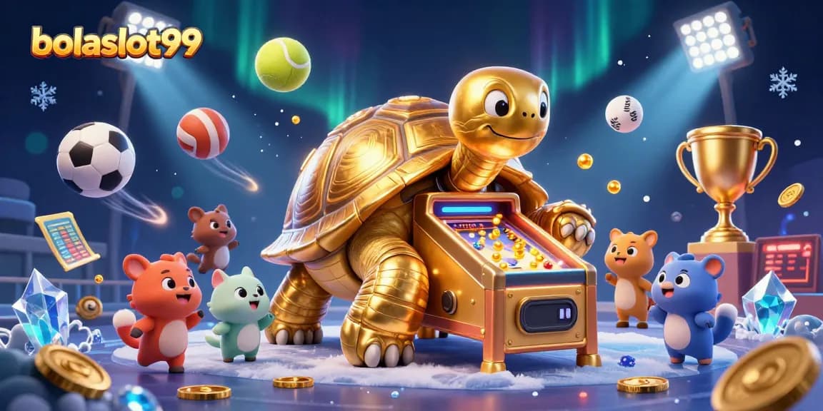 Experience exhilarating fun at bolaslot99 with golden tortoise-themed slot action and vibrant game elements.