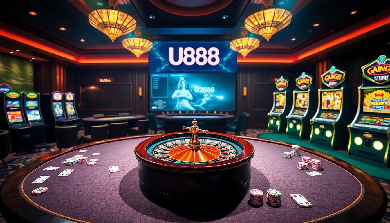 Experience thrilling betting at U888 - top casino games, vibrant atmosphere, luxurious gambling.
