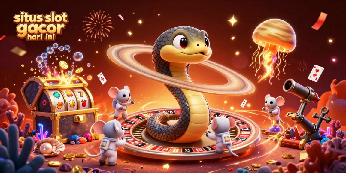 situs slot gacor hari ini players celebrate big wins amidst vibrant 3D cosmic casino scene