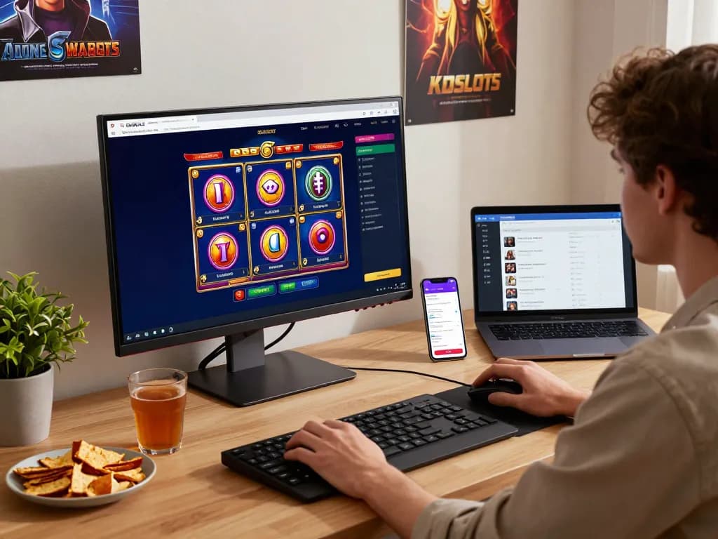Engaging kdslot gaming setup showcasing vibrant graphics and user interaction.