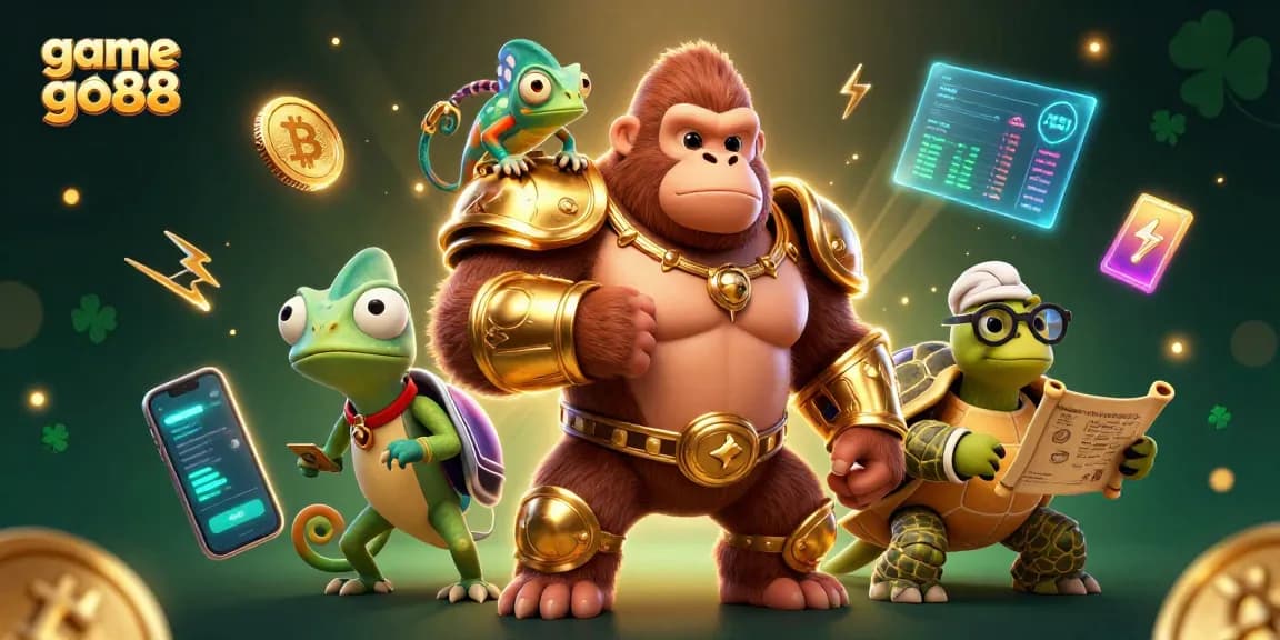 Engage in game go88 with vibrant characters and digital casino elements showcasing an exhilarating atmosphere.