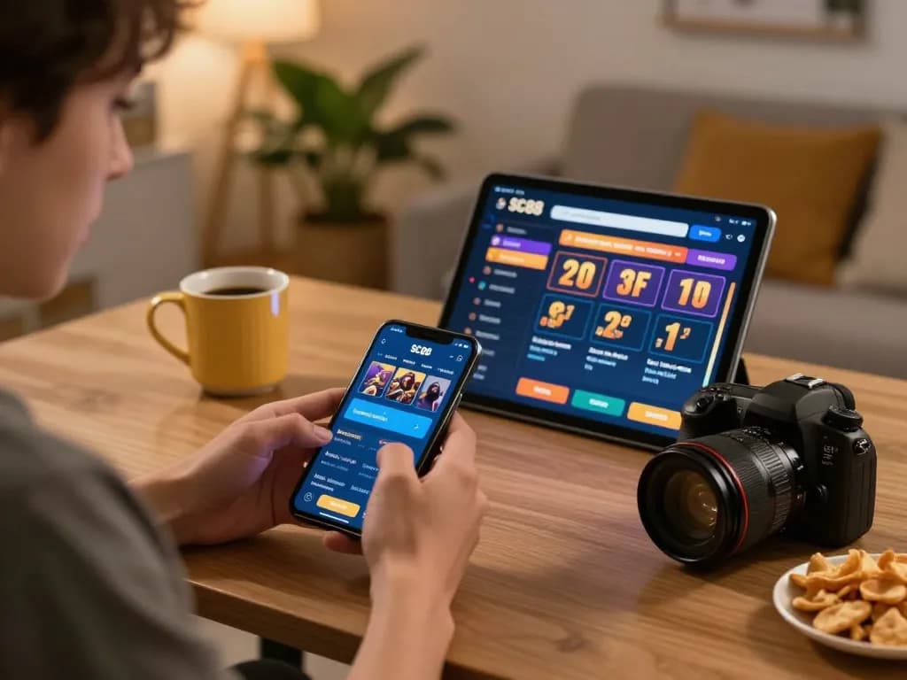 Player engaging with the SC88 app on a smartphone, enjoying online gaming experience.
