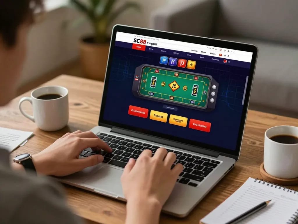 Engaging with SC88 trang chủ for online casino games in a cozy home setting